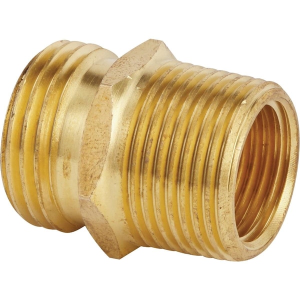 Best Garden 3/4 In. MHT x 3/4 In. MPT x 1/2 In. FPT Brass Non-Swivel Hose Connector GB-9556+GM294 - main